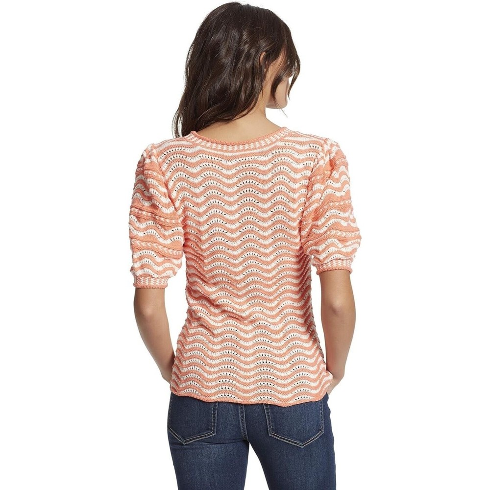 Ella Moss Women's M Chelsea Puffed Short Sleeve Sweater Top - Picture 5 of 7